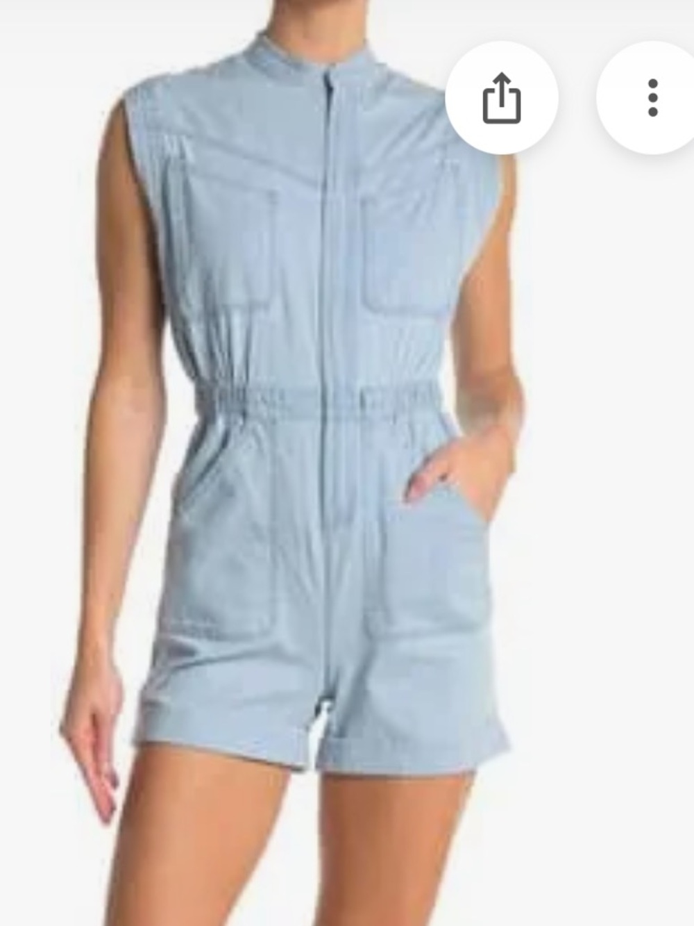 Topshop Light Blue Denim Sleeveless Shorts Romper